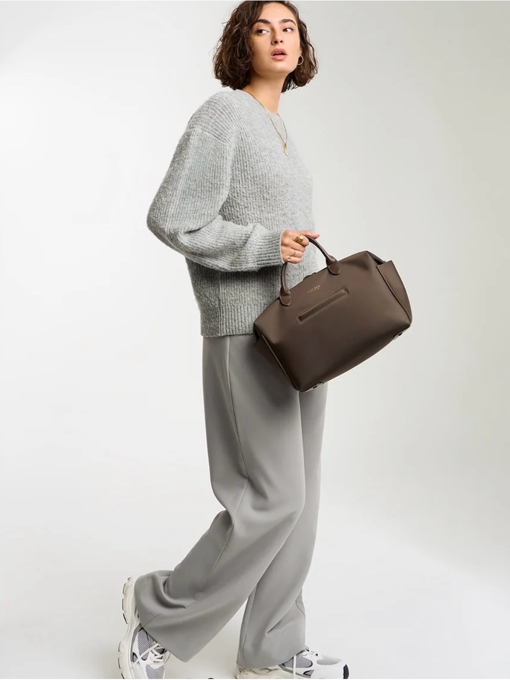 Mina Baie Nylon Brown Expresso Emmy Bag - Picture 2 of 12